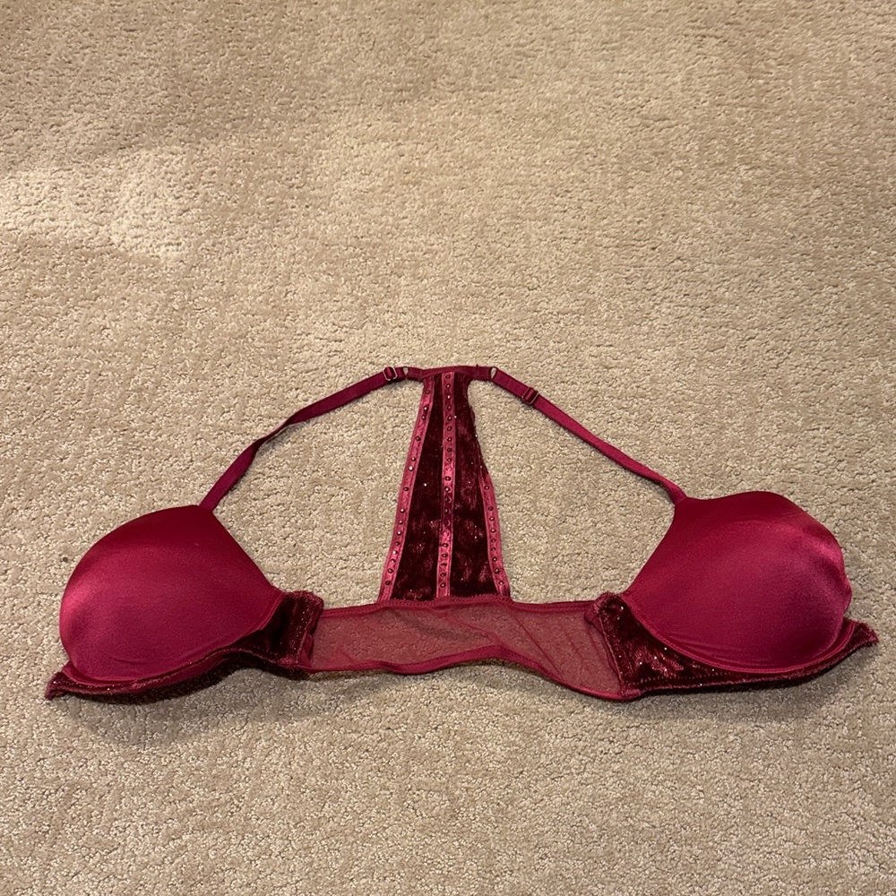 Victoria's Secret Deep Red Lace Bra